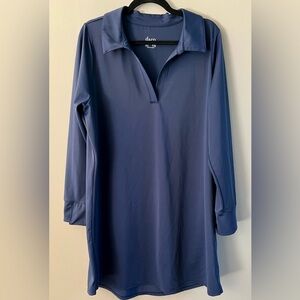 🆕 Denim & Co. Beach Stylish Navy Midi Dress